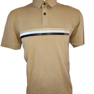 VINTAGE HUGO BOSS TAN POLO SHIRT MAN SIZE XL